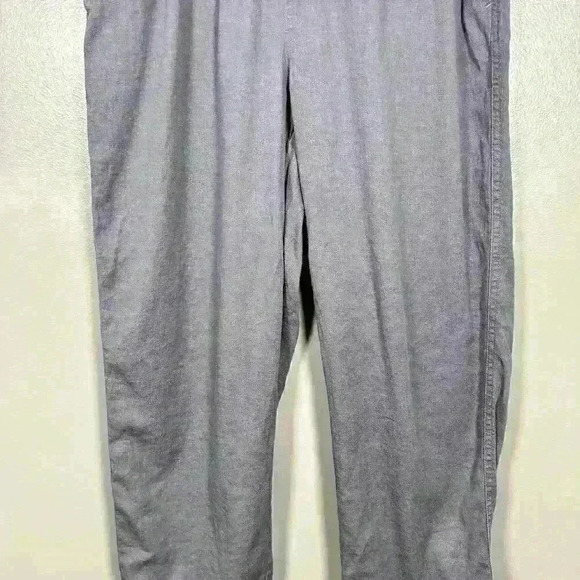 32 DEGREES Linen Blend Relaxed Lightweight Pant Gray Pull On Elastic Women S - Picture 4 of 9